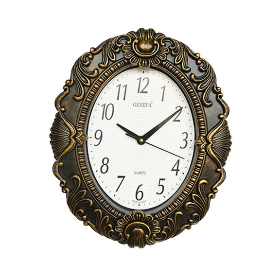 14'' Oval Clock,Decorative Clocks with Non Ticking Movement for Kitchen, Living Room Decor -