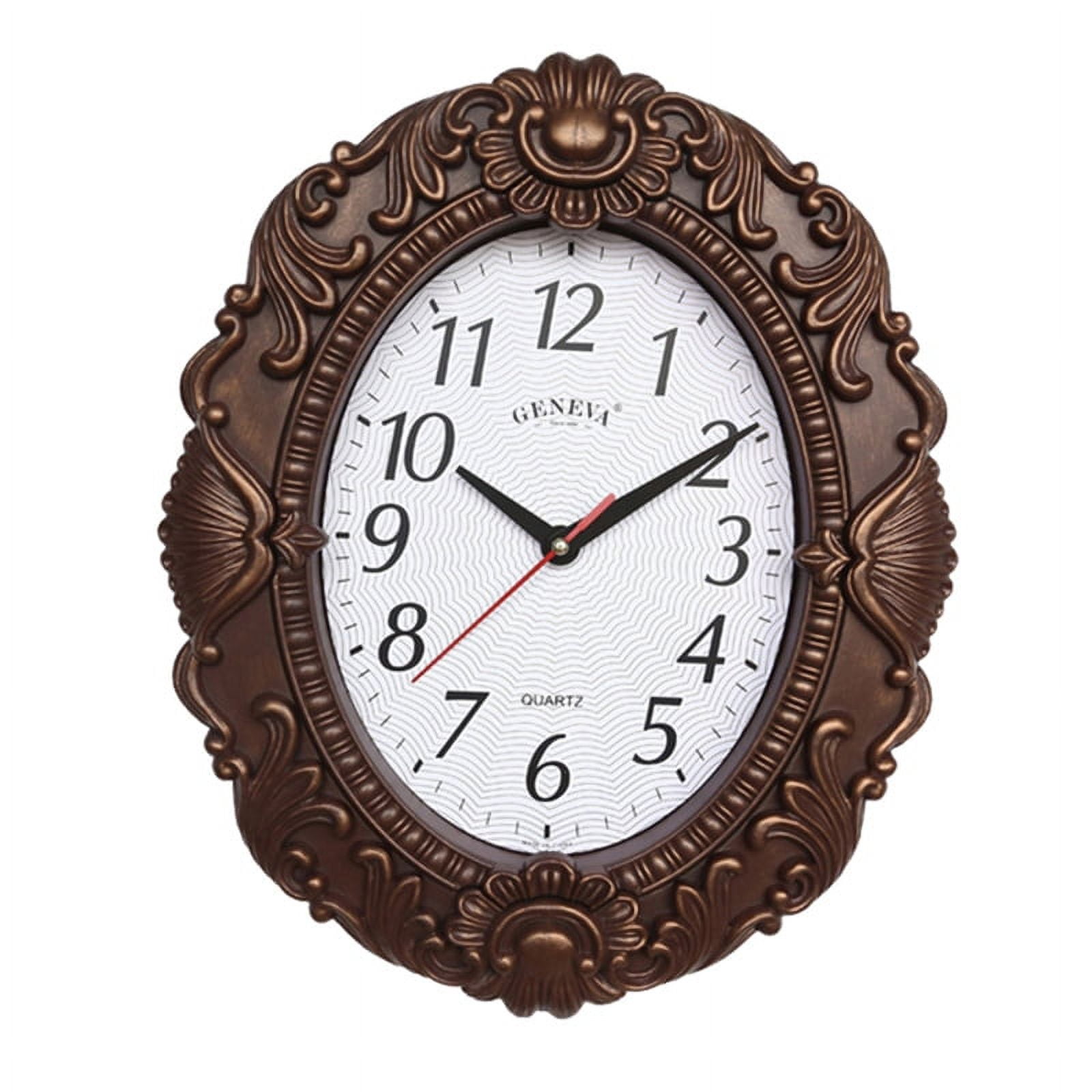 14" Oval Retro Wall Clock,Decorative Silent Wall Clocks with Non
