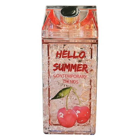 14 Oz Double Walled Milk Carton Water Bottles Leakproof Clear Container for Outdoor Sports Travel Camping