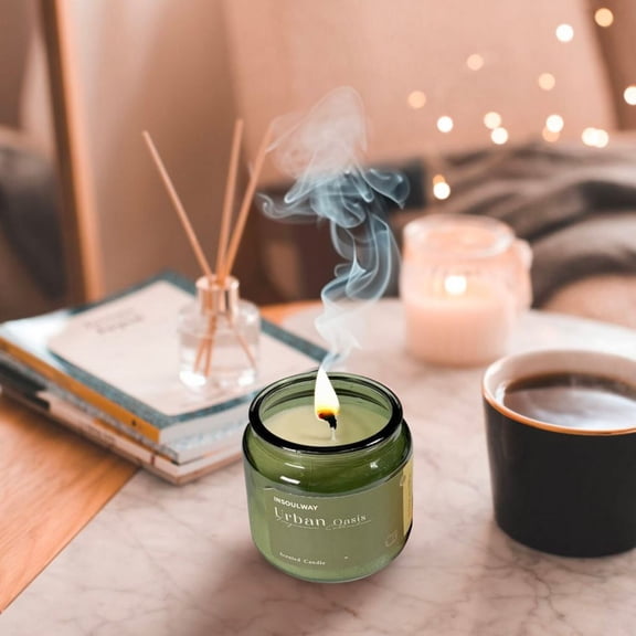 14 Oz Fancy Candle - Lush Forest Scent - Hostess Gift - Glass Container - Strong Scent