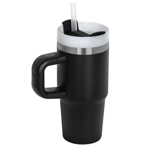 14 Oz Tumbler with Handle and Straw for Kids, Stainless Steel Vacuum Insulated Cup for Children. 14 Oz Mug Gift for Kids (Black)
