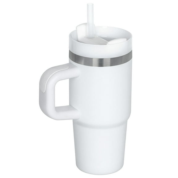 14 Oz Tumbler with Handle and Straw for Kids, Stainless Steel Vacuum Insulated Cup for Children. 14 Oz Mug Gift for Kids (White)