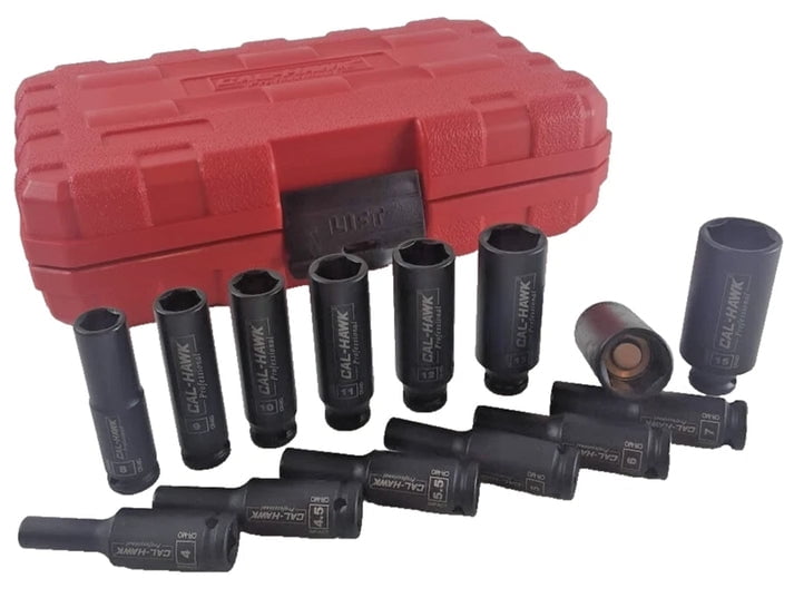 14-PC 1/4" Magnetic Deep Impact Socket 6-Point METRIC SET (4mm to 15mm)