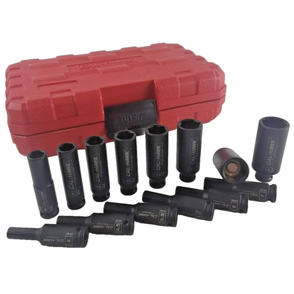 14-PC 1/4" Magnetic Deep Impact Socket 6-Point METRIC SET (4mm to 15mm)