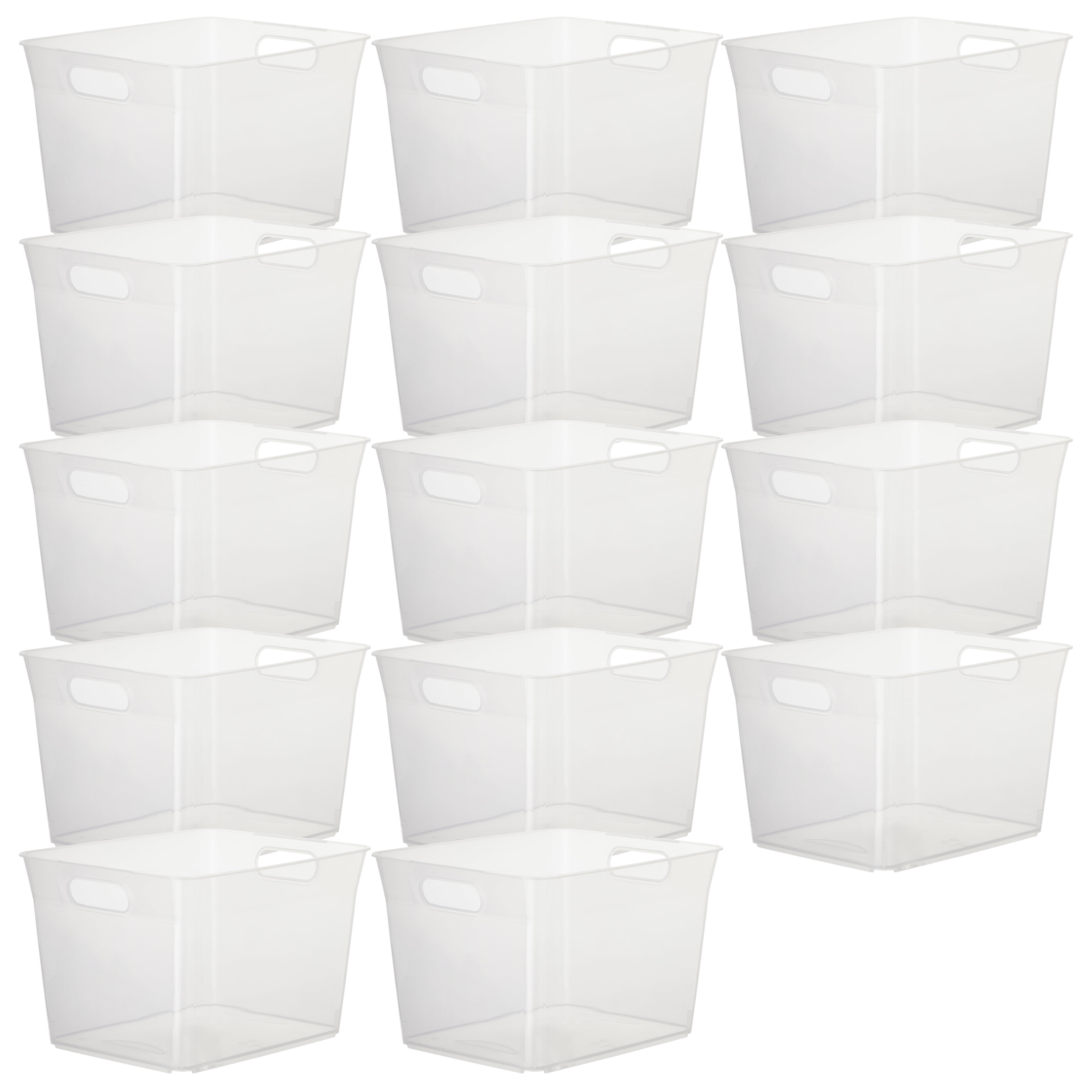 14-Pack Clear Rectangular Plastic Storage Baskets