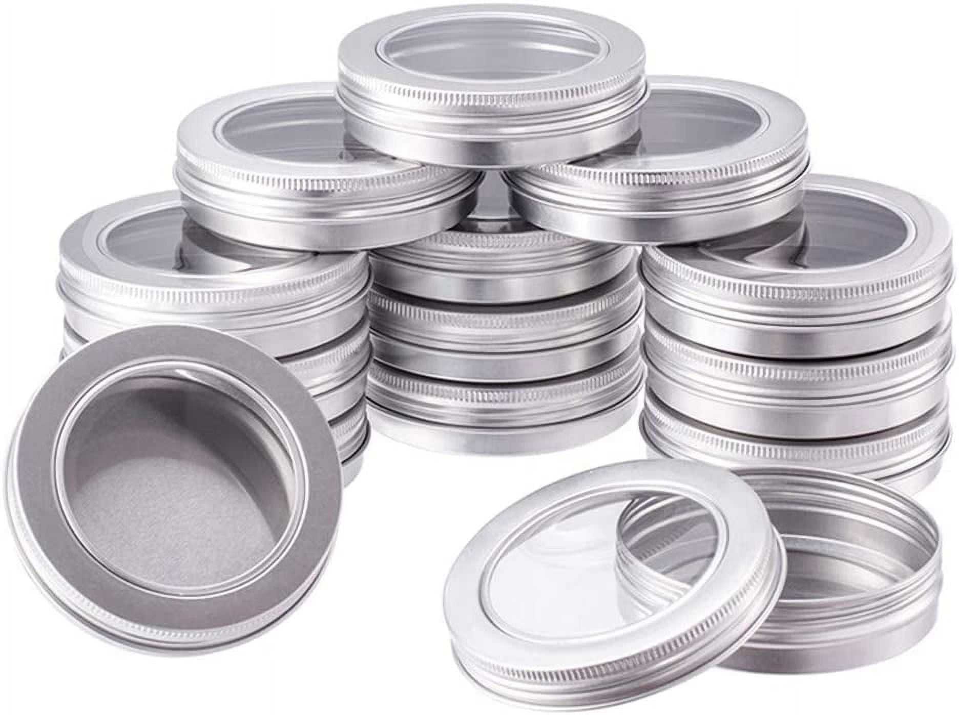 BENECREAT 5 Oz Tin Cans With Screw Lids - 10 Pack Aluminum Containers