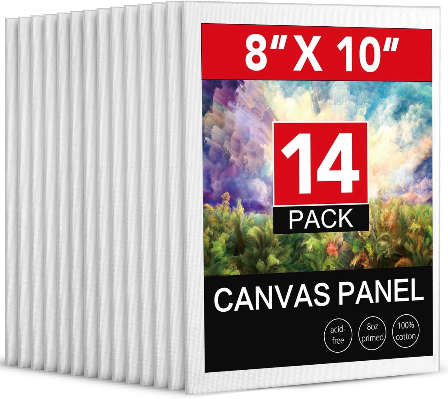14 Pack 8x10 Inch Canvas Boards for Painting, Blank Panels for Art ...