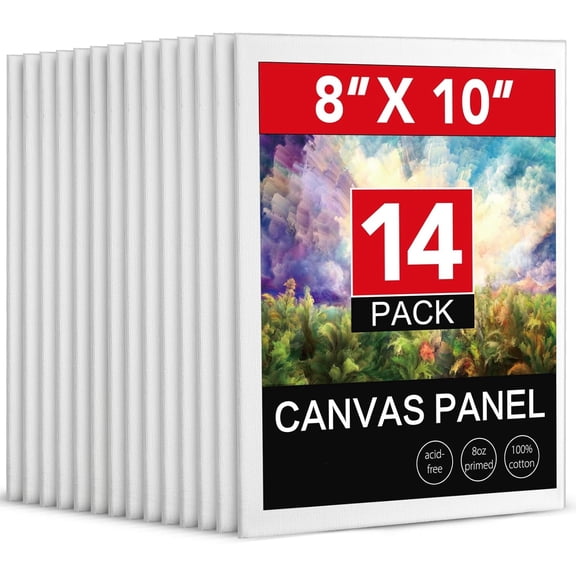 14 Pack 8x10 Inch Canvas Boards for Painting, Blank Panels for Art Projects
