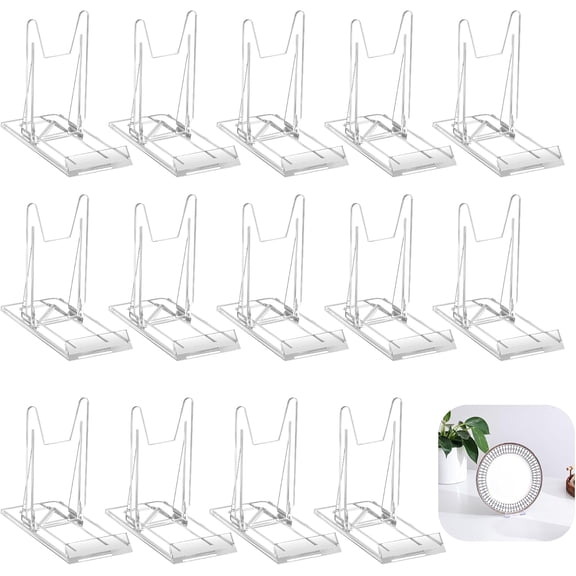 14 Pack Acrylic Book Display Stand - Adjustable Clear Easel Holder Collector for Comic Books, CD DVD, Plates, Magazines, Postcard, Artworks, Collectibles & Home Office Decor