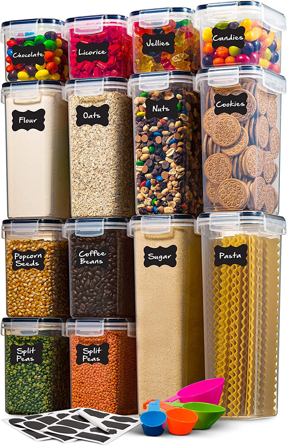 11pcs Airtight Food Storage Containers With Lids - Perfect For Pantry  Organization And Storage Safe For Sugar, Flour And Baking Supplies -  Dishwasher Safe - Includes 24 Labels & 1 Marker