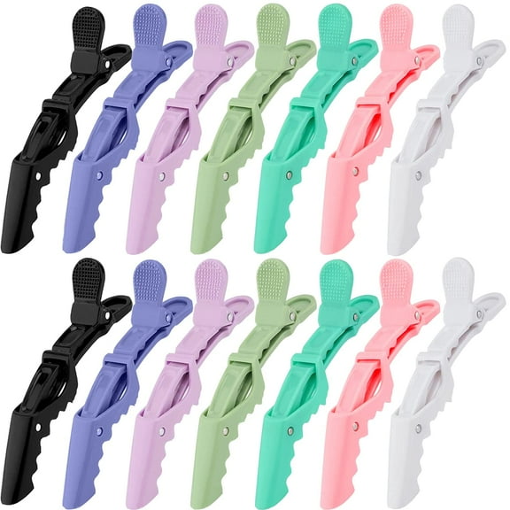 14 Pack Alligator Hair Clips for Styling Sectioning Larger Salon Pro Hair Clips for Barber Clips for Hair Coloring, Cutting, Sectioning Big Gator Cutting Hair Clips Salon Alligator Clips for Hair