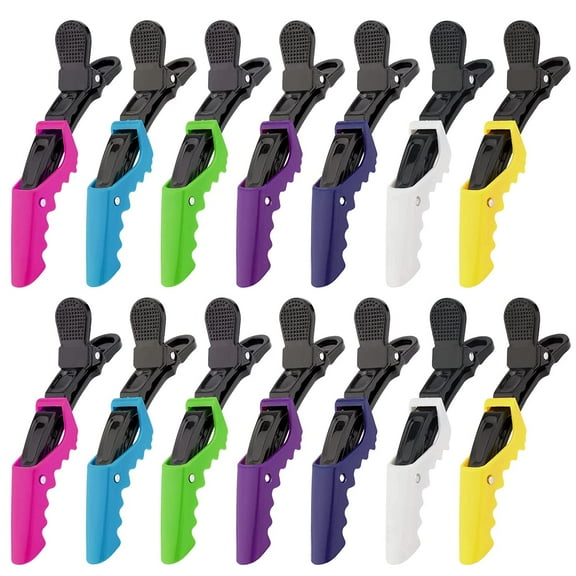 14 Pack Alligator Hair Clips for Styling Sectioning, Salon Pro Hair Clips for Barber Clips for Hair Coloring, Cutting, Sectioning Big Gator Cutting Hair Clips Salon Alligator Clips for Hair