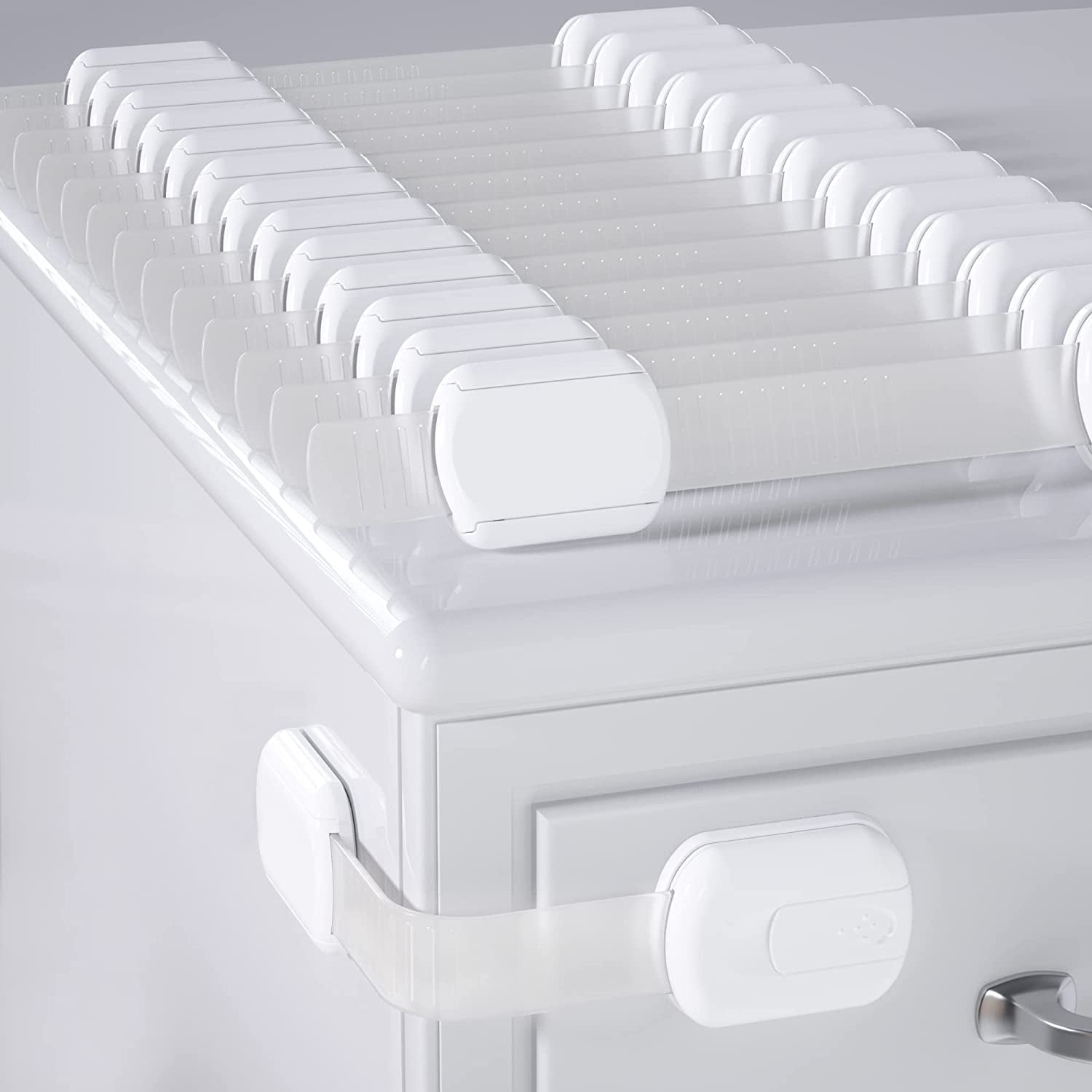 14 Pack Baby Proof Cabinet Latches, Childproof Drawer Latches with 12 ... - Cabinet Safety Latches For Kids Online