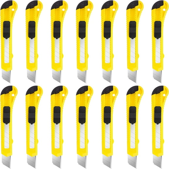 14 Pack Box Cutter Retractable, 18mm Box Knife, Utility Knife Retractable with Snap Off Blade, Box Opener for Home, Cutter Knives for Cardboard, Art, Craft