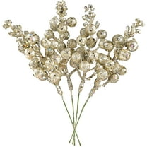 14 Pack Christmas Glitter Berries Stems, 7.8Inch Artificial Christmas Picks for Christmas Tree Ornaments, DIY Xmas Wreath, Crafts, Holiday and Home Decor (Light Purple)