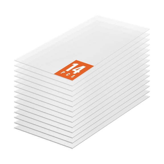 14 Pack Clear Polycarbonate Roof Panels, 2x4 ft UV Protected Greenhouse Sheets, Waterproof Corrugated Plastic Roofing for Garden Sheds & Greenhouses