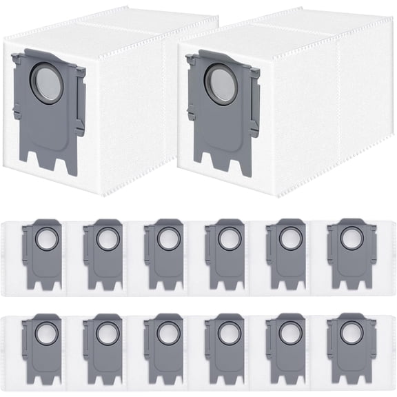 14 Pack Dust Bags Replacement for Roborock QV 35A/Qrevo S5V/QV35S/Saros 10/10R/Z70/Qrevo/Q Revo/S/Qrevo Pro/Plus/MaxV/Master/Curv/Edge/S5X/Qrevo Edge S5A/S8 MaxV/S8 Max Ultra Robot Vacuum Cleaner