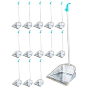 14-Pack Dust Pan with Long Handle 33.5 Heavy Duty Stainless Steel Dustpan