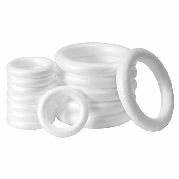 14 Pack Foam Wreath Form,Foam Rings for Crafts,2 Sizes Including 7.5in(6pack) 4.6in(8pack) for Flower Projects,Christmas,Wedding,Home Decoration and Various DIY Arts and Crafts.