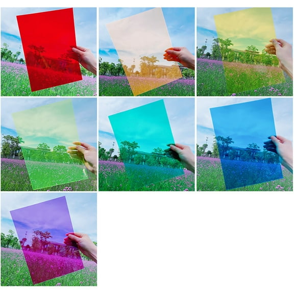 14 Pack Gel Light Filter Sheets, A4 Size Transparency Colored Plastic Sheets,Light Gel Filters for Photography Studio Lighting, Stage LED Light,Headlight Film,DIY Colored Window Film&Light Diffuser