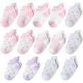 thumbnail image 1 of 14-Pack Infant Baby Girl Socks 0-6 6-12 Months with Grips, 1 of 7