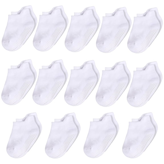 14-Pack White Toddler Baby Girl Boy Grip Socks 12-18 18-24 Months 2T-3T