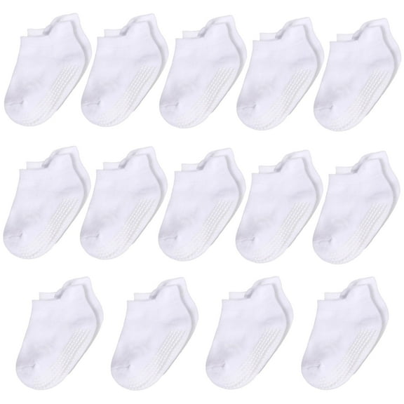14-Pack White Toddler Baby Girl Boy Grip Socks 12-18 18-24 Months 2T-3T