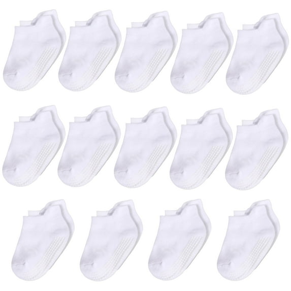 14-Pack White Baby Toddler Grip Socks 3T-4T 4T-5T for Boys Girls