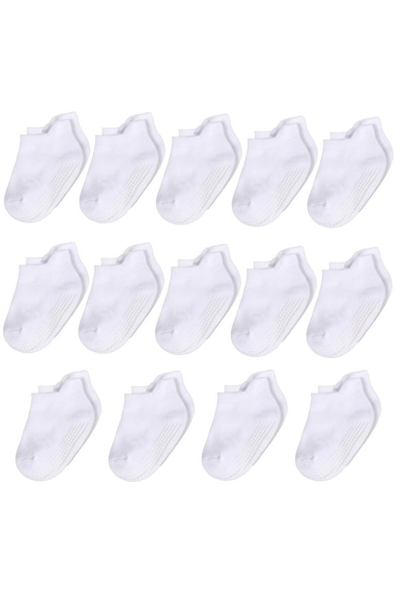 14-Pack White Baby Toddler Grip Socks 3T-4T 4T-5T for Boys Girls