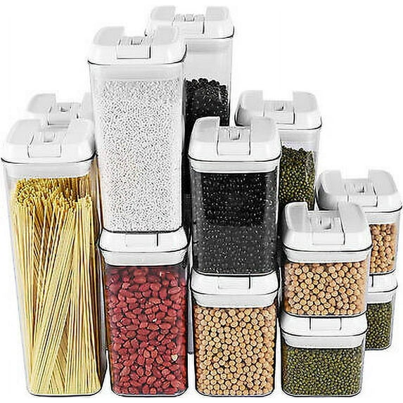 14 Pack Kitchen Clear Plastic Food Containers with Airtight Lids Leak Proof & Freezer