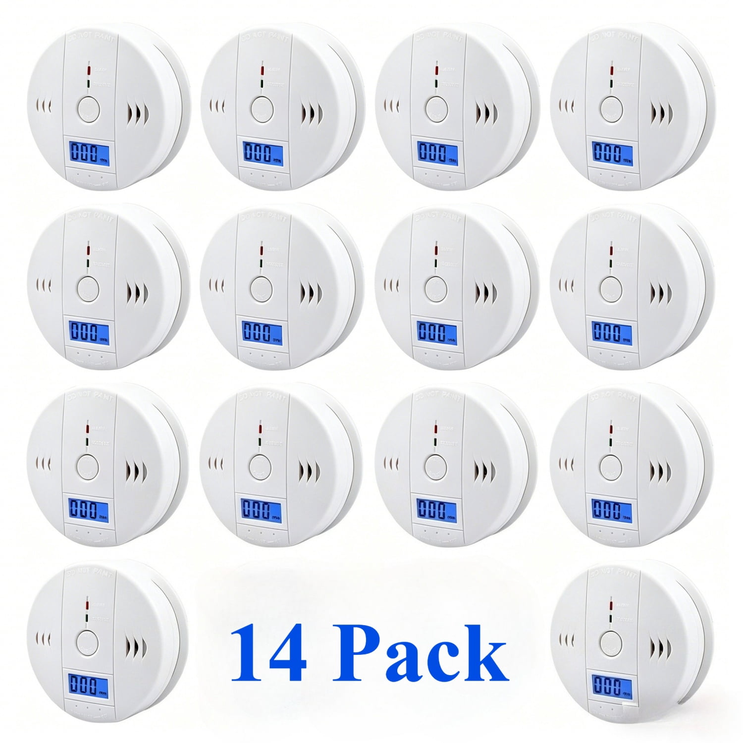 14 Pack LCD Display CO Carbon Monoxide Gas Detector Device Home Safety Alarm Detector