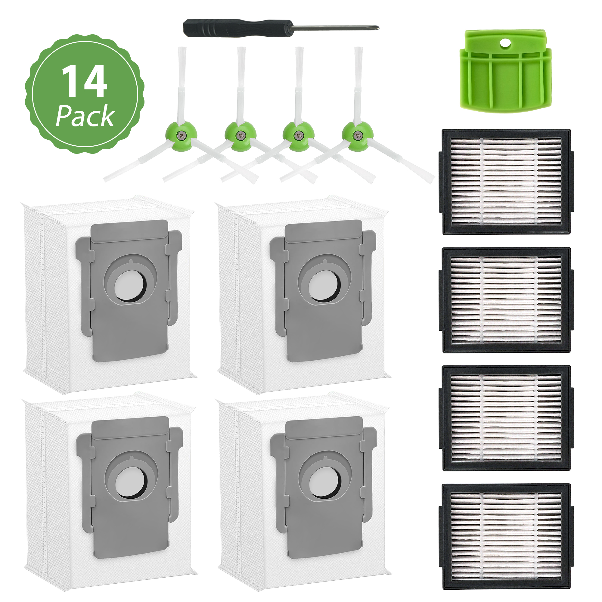 14 Pack Replacement Parts Accessories IRobot E I J Series Combo I5 J5 Series Robot Vacuum 4 Side Brushes 4 HEPA Filter 4 Dust Bags 1Dust Port Baffle: An Honest Look