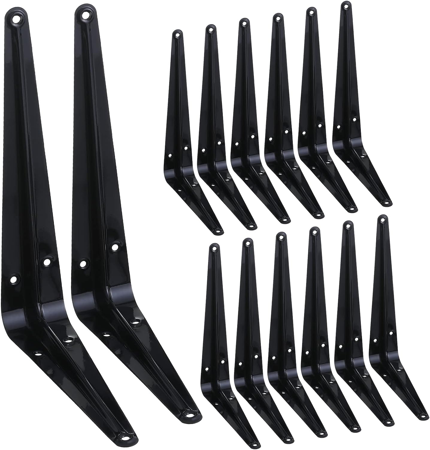 14 Pack Shelf Bracket 8 Inch ,Heavy Duty Shelf Brackets,Floating Shelf Bracket L Brackets,Metal Shelf Brackets for Wall, 8”L x 6”H x1.6”W