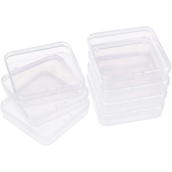 14 Pack Square Clear Plastic Bead Storage Containers Box Drawer Organizers with lid for Earplugs PillsTiny Bead and Other Jewelry Findings - 2.83x2.83x0.67 Inches ClearDIY