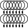 thumbnail image 1 of 14 Pack Strong Iron Metal Curtain Rings with Clips 2.5 Inch Diameter, Decorative Drapery Rustproof Curtain Rod Clip Ring, Durable Vintage Drapery Hooks with Clips (14PCS Black), 1 of 7