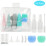 14 Pack Travel Bottles Set for Toiletries, TSA Approved Travel Containers, 2oz Leak Proof Silicone Squeezable Travel Accessories, Travel Shampoo and Conditioner Bottles, BPA Free