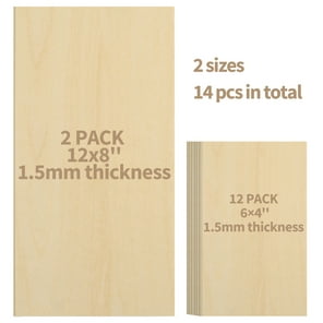 8 Pack Thin 8x8 Wood Squares for DIY Crafts, Unfinished 1/8 Inch Basswood  Plywood for Laser Cutting, Wood Burning