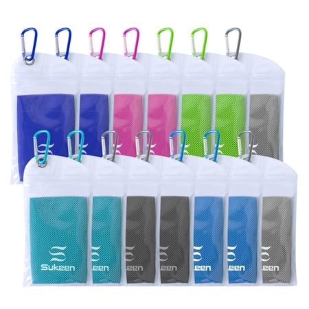 14 Packs Sukeen Cooling Towel,(40"x12") Instant Cooling Towels for Neck, Ice Towels Microfiber Towels for Sports Gym Fitness Yoga Jogging Running & Outdoor Activities