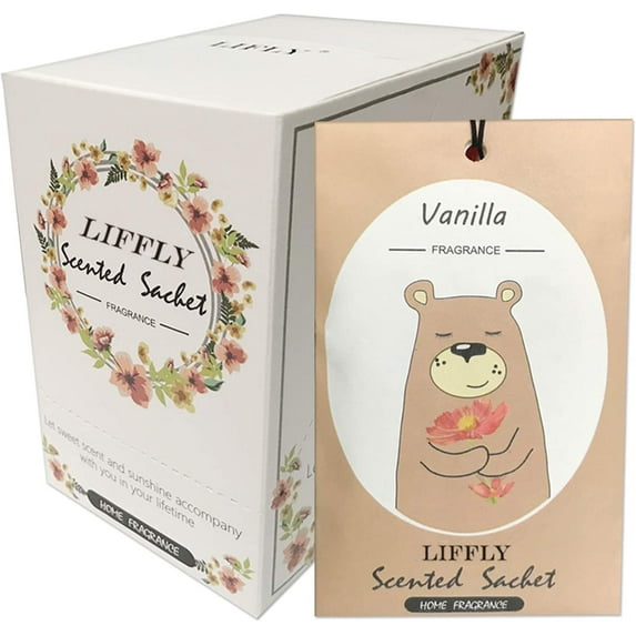 14 Packs Vanilla Scented Sachets for Drawers and Closets Gift Box