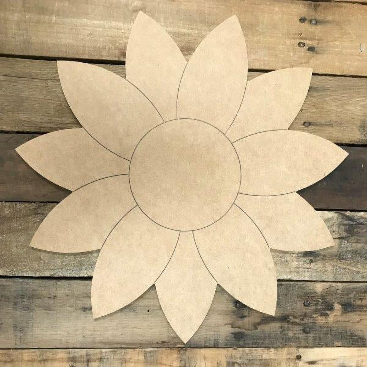 Large Sunflower, Unfinished Wooden Cutout Craft, Paint by Line, WS 