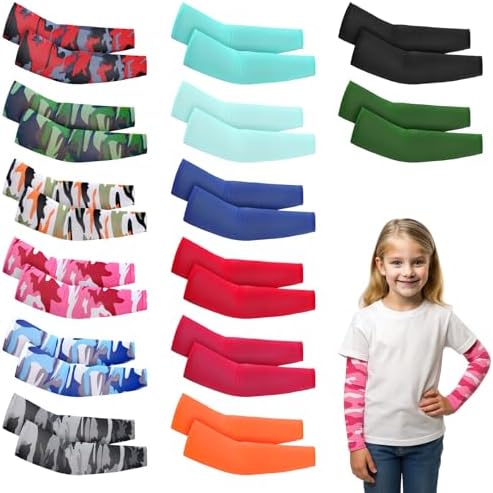 Youth Compression Arm Sleeves - Sports Sleeve For Kids  Black , 1 Pair Uv Sun Protection Compression Arm Sleeves Tattoo Cover Up Cooling Athletic Sports Sleeve For Football Golf Basketball I419708964