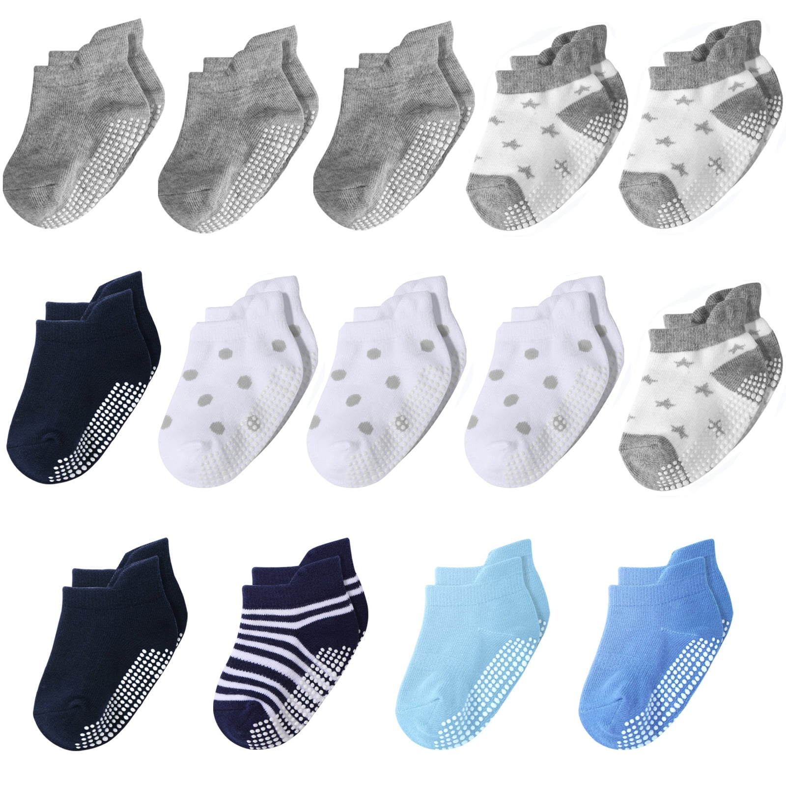 14 Pairs Baby Toddler Socks with Grippers for 612 1224 Months 2T3T
