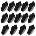 thumbnail image 1 of 14-Pack Black Toddler Boy Girl Ankle Socks with Grippers 3T-4T 4T-5T, 1 of 8