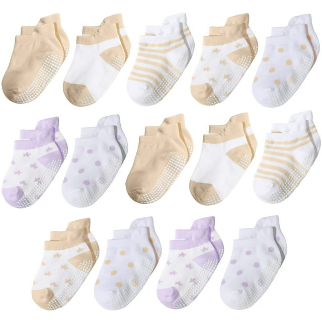 14 Pairs Baby Toddler Socks with Grippers for 612 1224 Months 2T3T