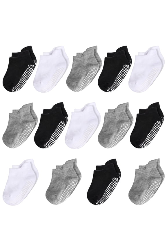IMIVIO Baby Boy Socks 12-18 18-24 12-24 Months Toddler Socks 2T-3T with Grips, 14 Pack