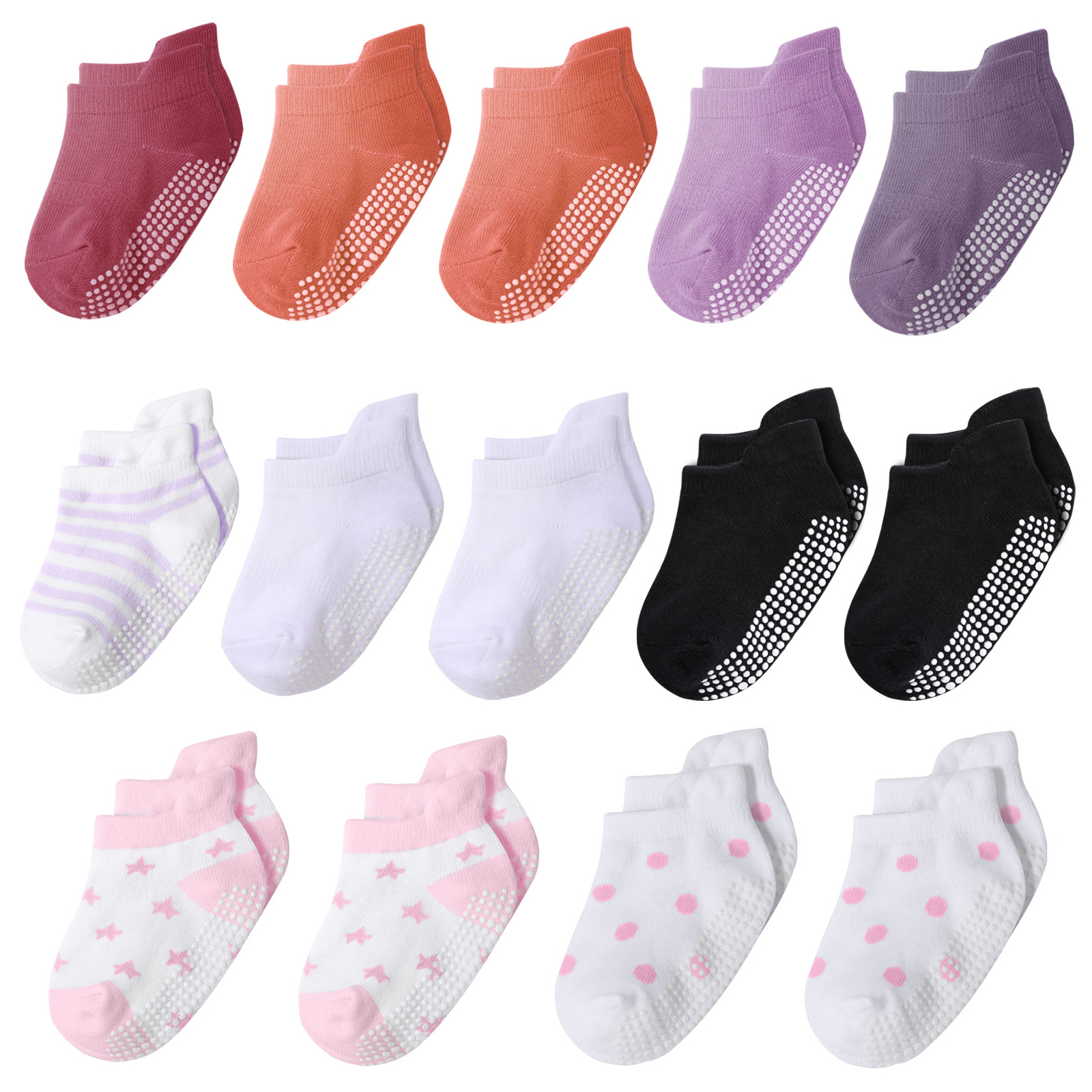 14 Pairs Baby Toddler Socks with Grippers for 612 1224 Months 2T3T 3T4T Boys Girls
