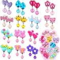 thumbnail image 1 of 14 Pairs Clip On Earrings for Girls, Pretend Princess Play Earrings for Ages 3-12 Little Girls, Cute Small Clips On Earrings Jewelry Gifts Set, 1 of 7