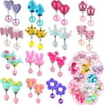 thumbnail image 1 of 14 Pairs Girls Clip on Earrings Pretend Princess Play Earrings Jewelry Set, 1 of 6