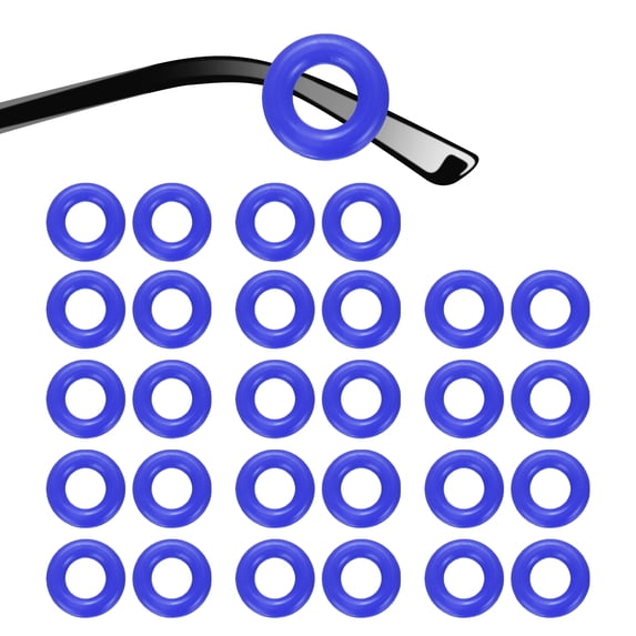 14 Pairs Glasses Ear Grip 0.52" Silicone Ring Type Eyewear Retainer, Dark Blue