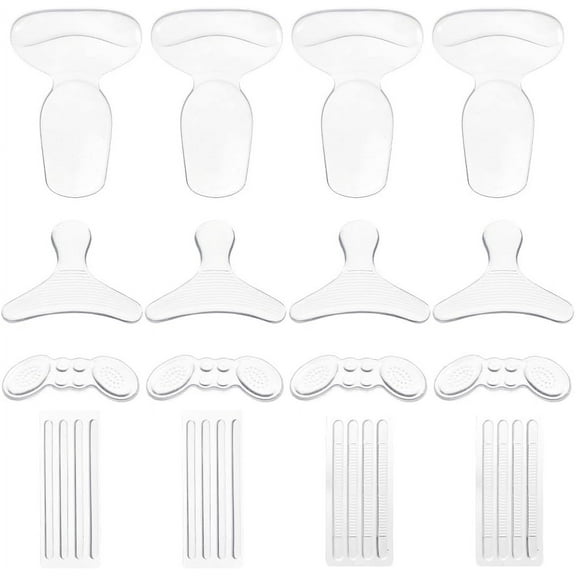 14 Pairs Heel Grips Heel Liners Inserts Silicone Heel Protector Adhesive Heel Pads Helps Prevent Shoe Slipping Comfort Ball of Foot Cushions for Women Heels Men Shoes That are Too Big Clear